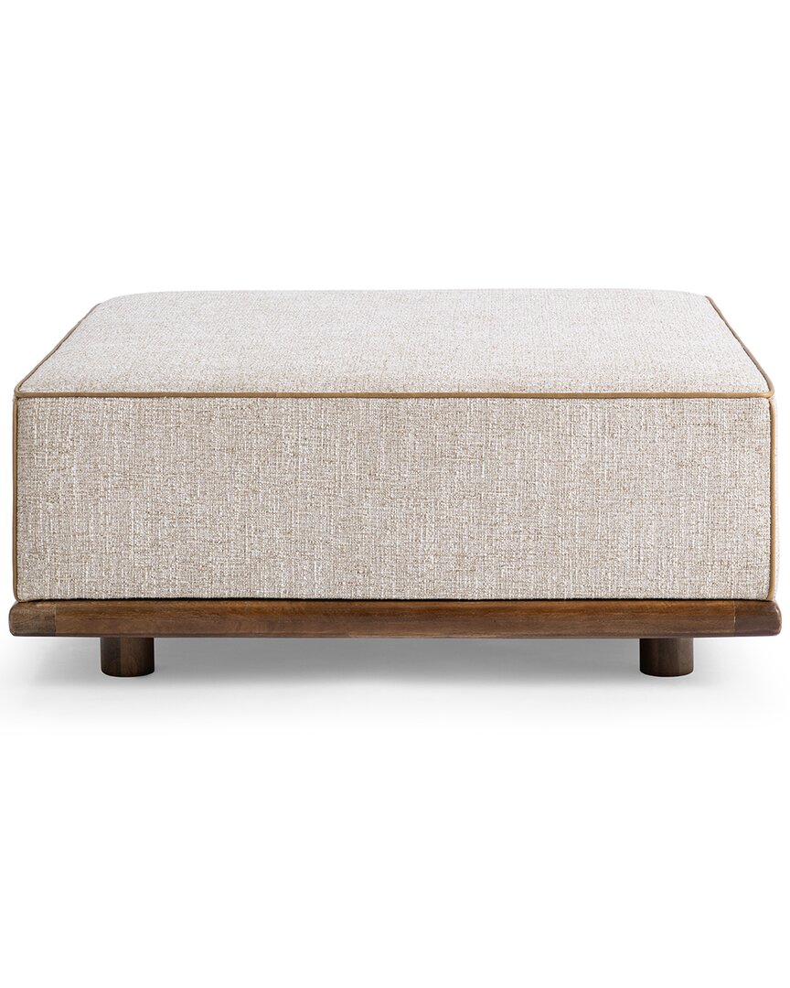 Classic Home Ellerie Upholstered Cocktail Ottoman In Gray