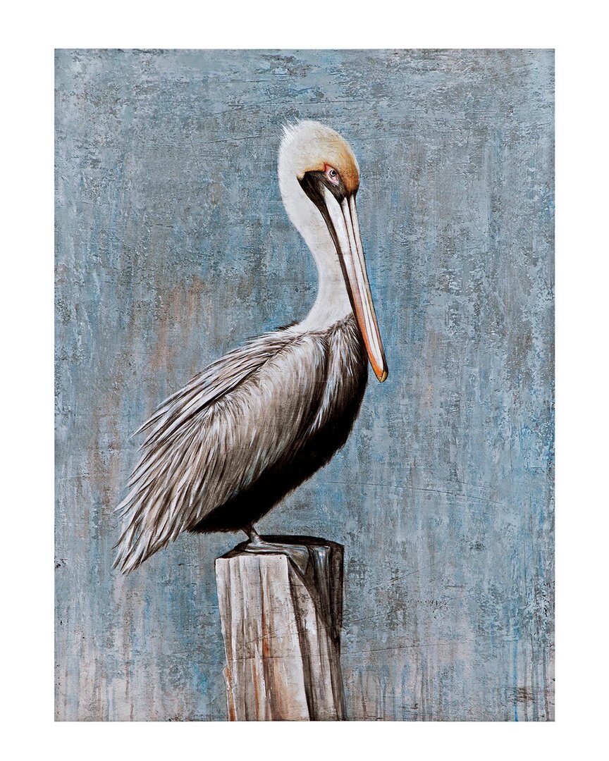 Bassett Mirror Pelican Canvas Art In Blue
