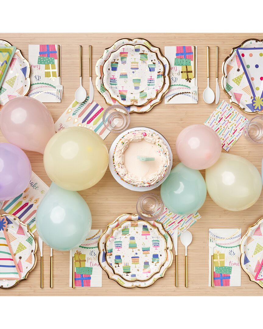 Sophistiplate Birthday Candles 96pc Table Setting - Service For 16 In Multi