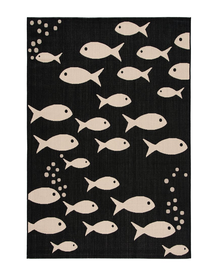Safavieh Courtyard Polypropylene & Polyester Indoor/outdoor Rug In Black