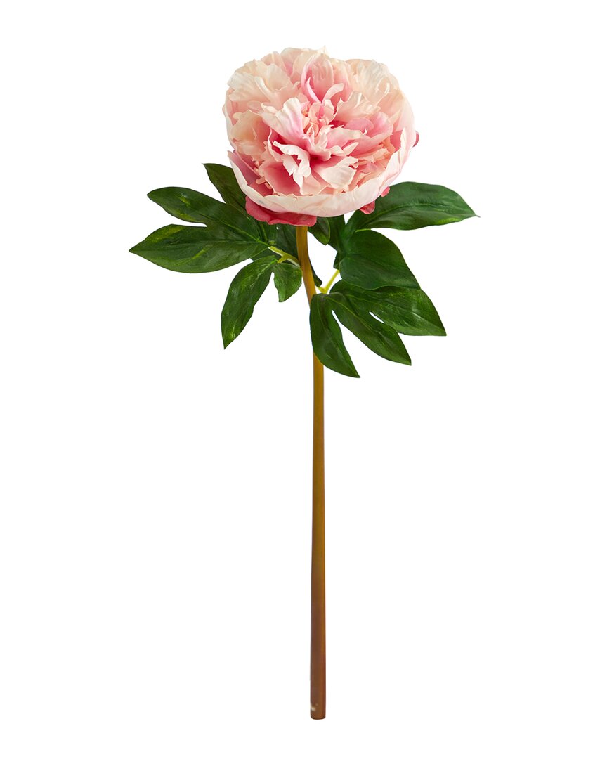 Nearly Natural Set Of 3 20in Peony Artificial Flower In Pink