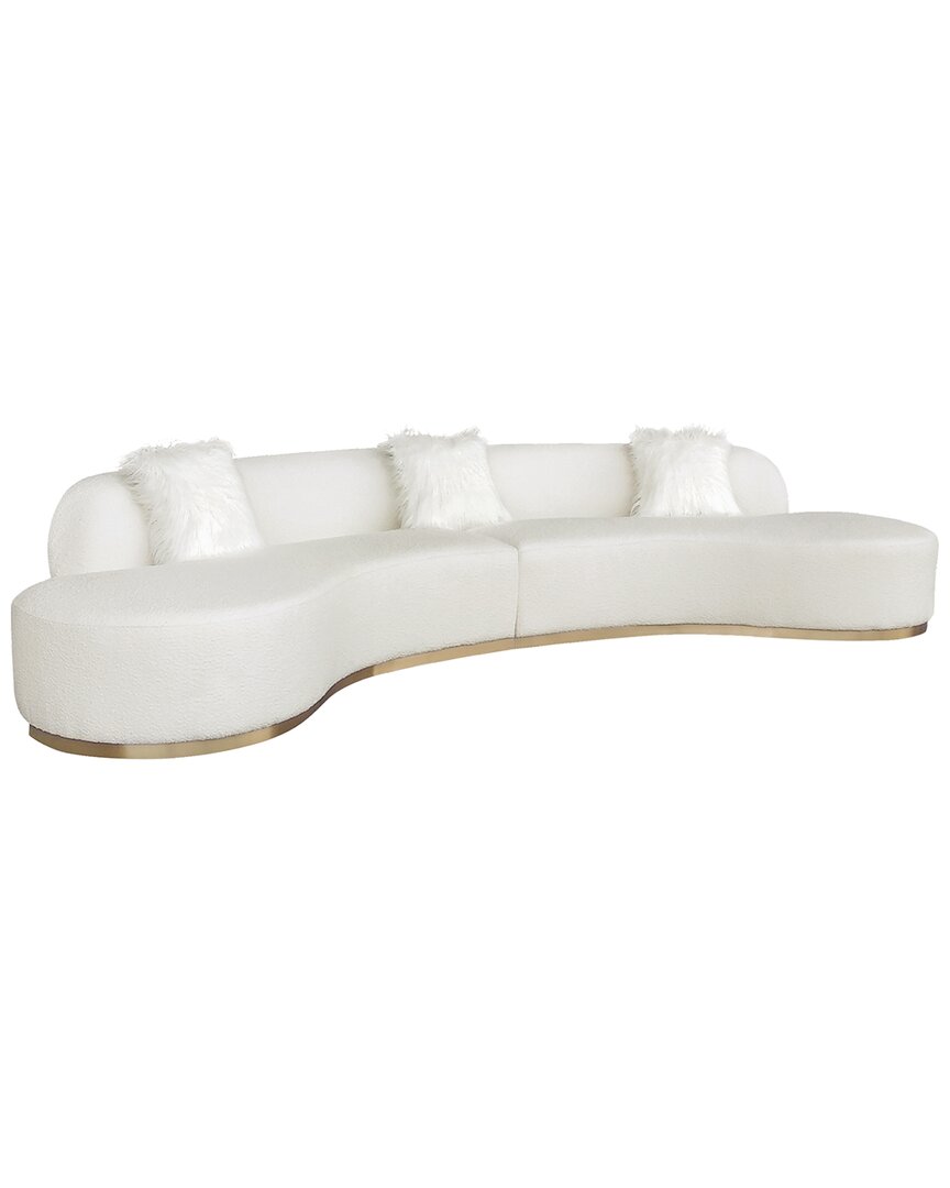 Pasargad Home Simona Modern Curved Sofa In Ivory