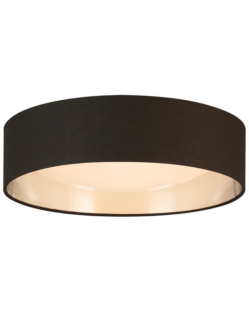 Eglo Orme Integrated Led 16 Ceiling Light With Black & Brushed Nickel Fabric Shade With White Acryli