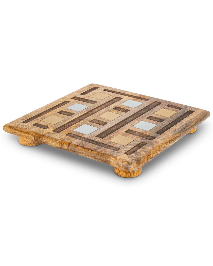 Gerson International Gg Collection Mango Wood With Laser Design Square Trivet