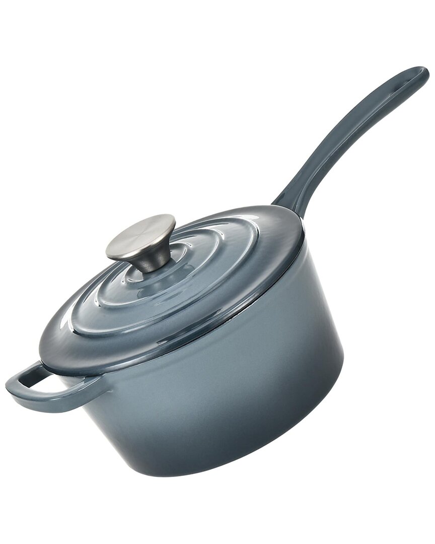 Hamilton Beach Sauce Pan Cast Iron 2qt Enamel Coat In Blue