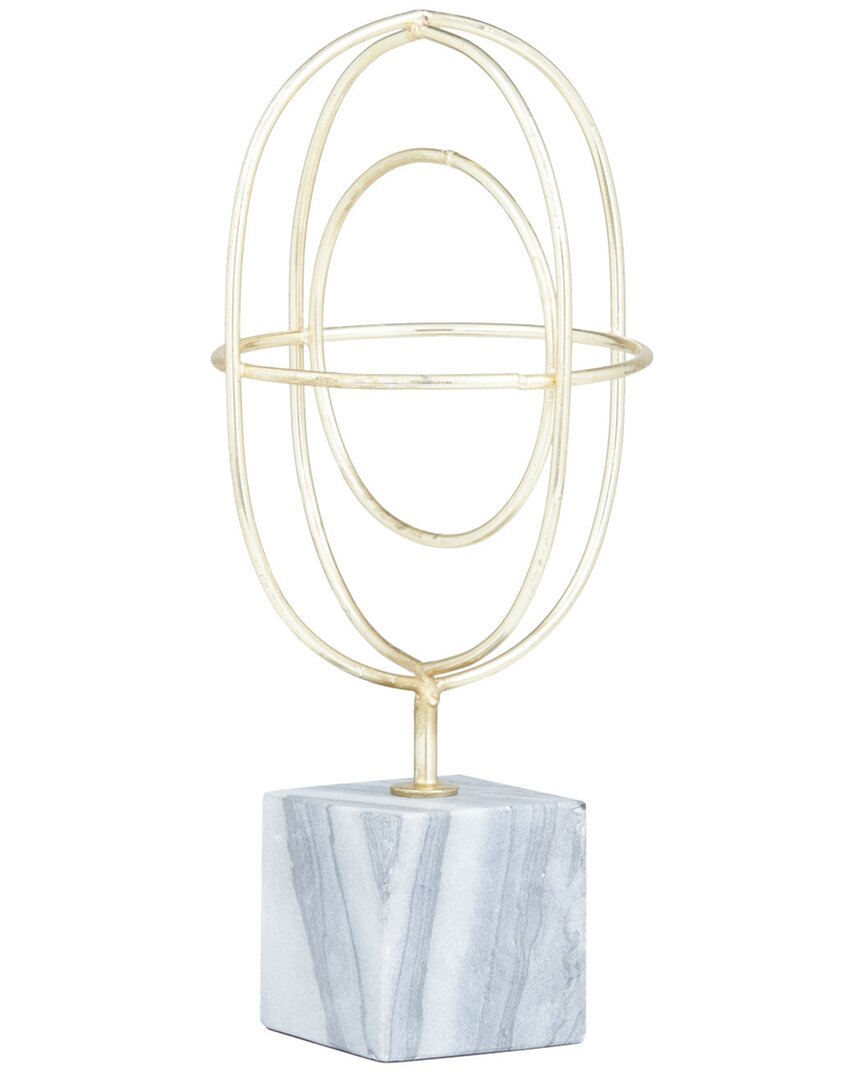 Cosmoliving By Cosmopolitan Marble Contemporary Sculpture In Gold