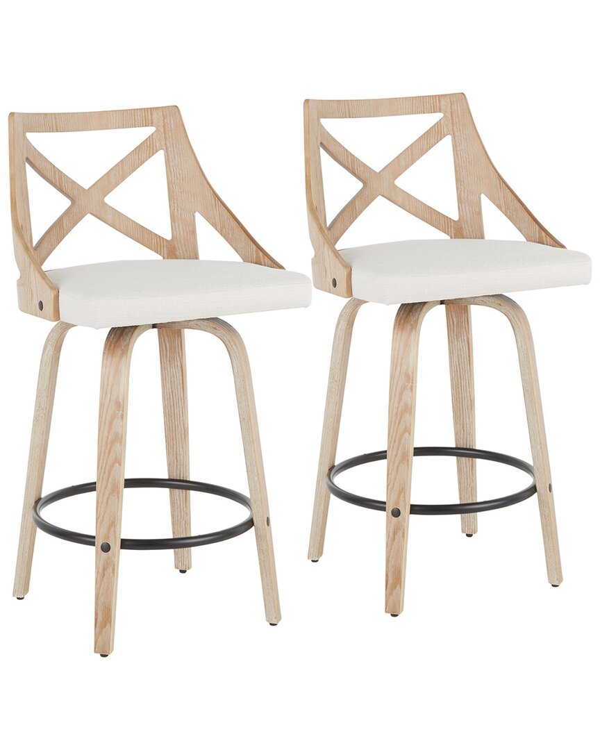 Shop Lumisource Set Of 2 Charlotte Counter Stools In White
