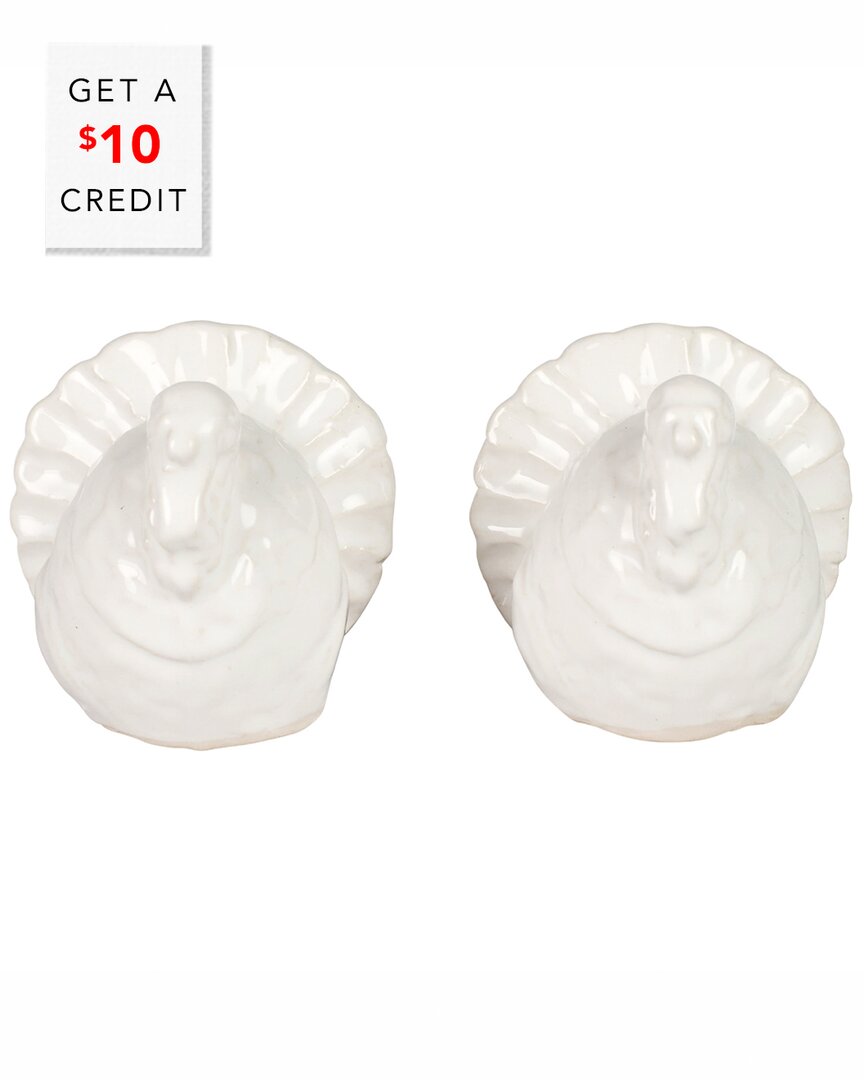 Vietri Pietra Tacchino Figural Salt And Pepper Shaker Set