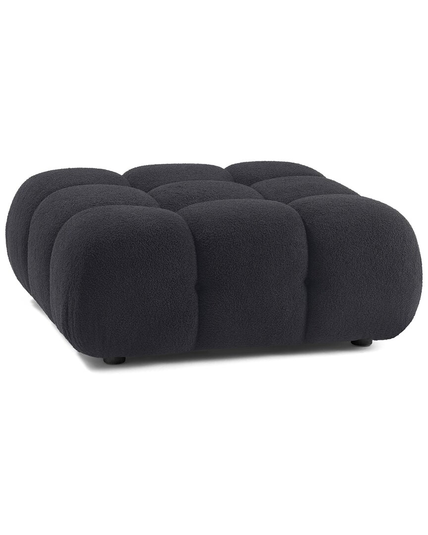Tov Furniture Calliope Vegan Shearling Modular Ottoman In Black