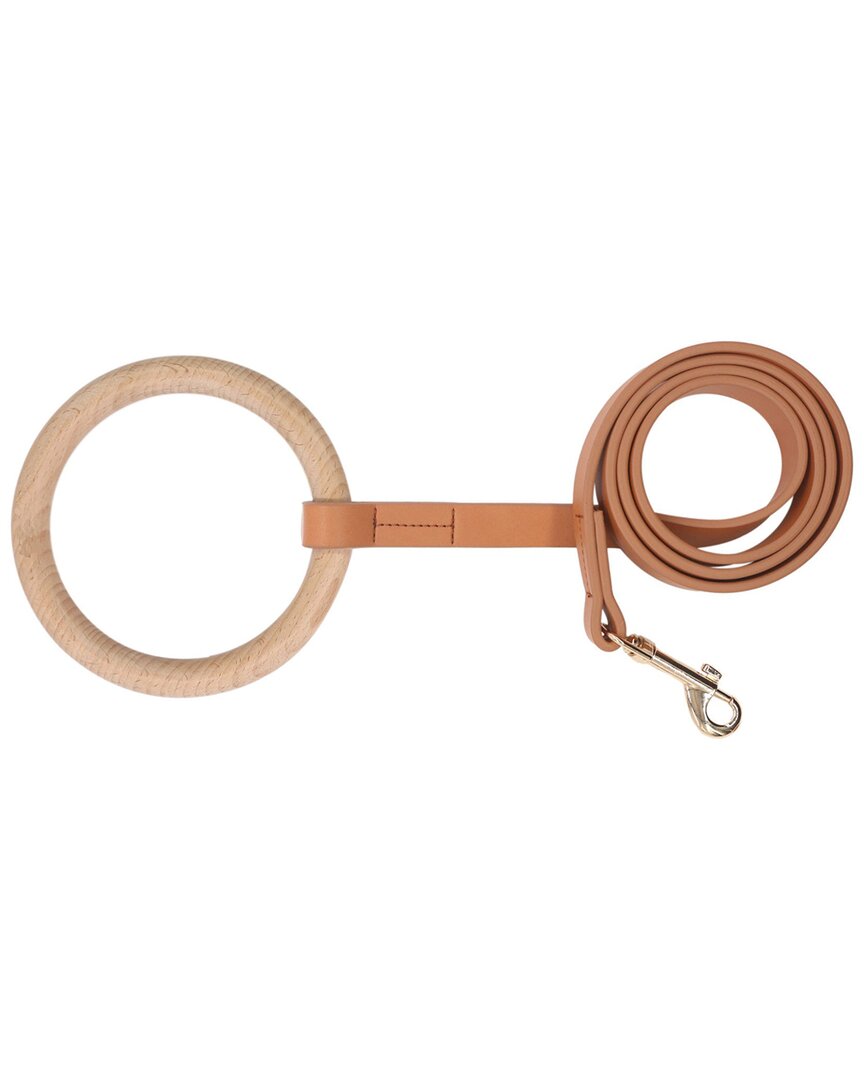 Pet Life Ever-craft Boutique Series Beechwood And Leather Designer Dog Leash In Brown