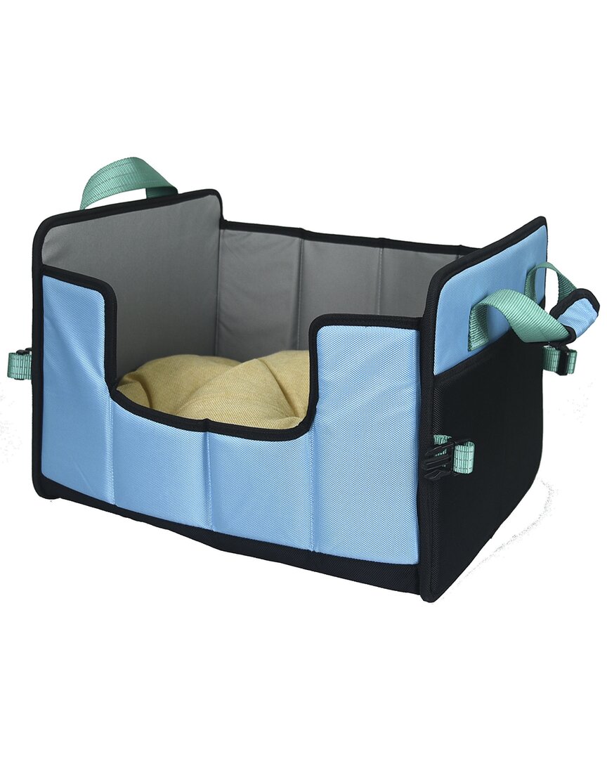 Shop Pet Life Travel Nest Folding Travel Cat & Dog Bed In Blue