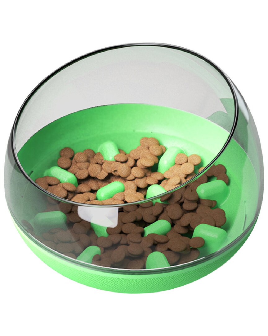 Shop Pet Life Tumbowl Slow Feeding Pet Bowl In Green