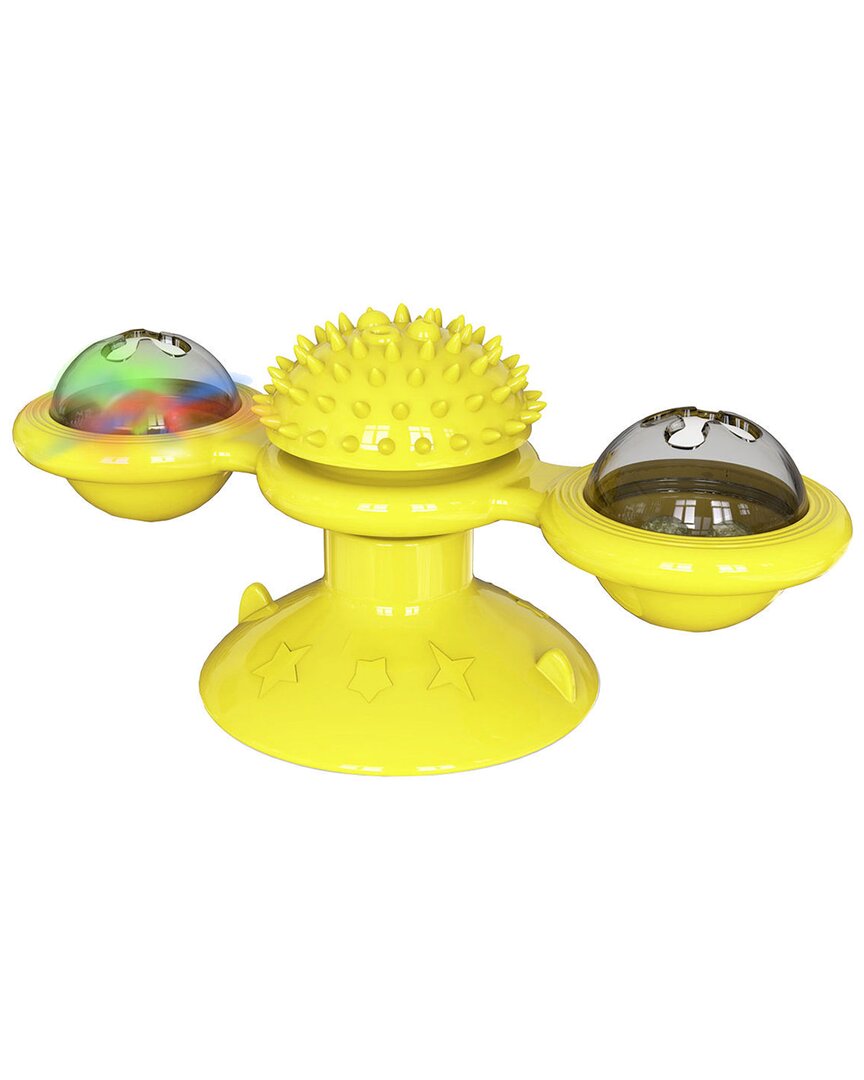 Pet Life Windmill Rotating Suction Cup Spinning In Yellow