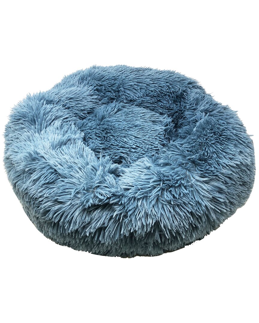 Pet Life Nestled High-grade Large Plush Soft Round Dog Bed In Blue