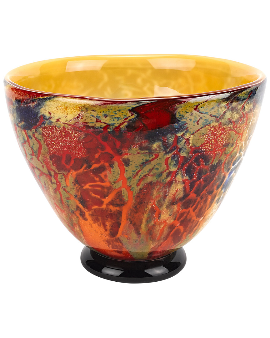 Badash Crystal Firestorm Murano Style Art Glass Bowl In Multi