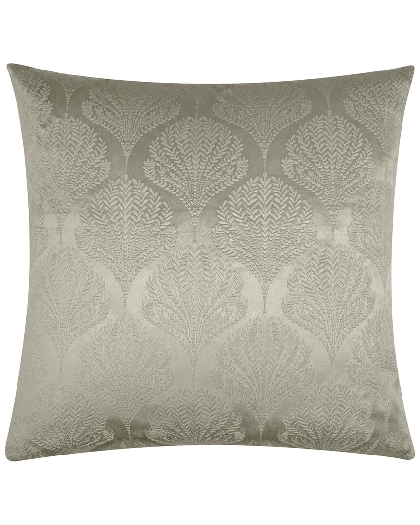 Shop Edie Home Edie@home Embossed Velvet Fan Decorative Pillow In Silver