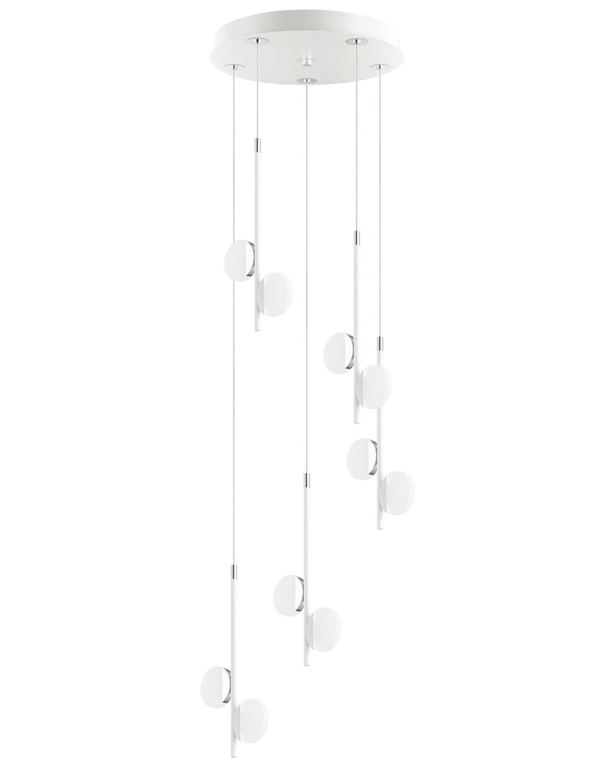 Eglo Olindra 10 Light Integrated Led Cascade Pendant With White & Chrome Finish
