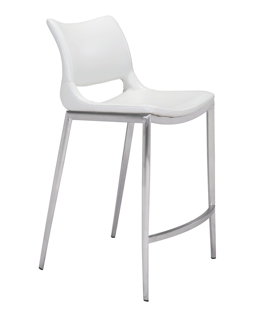 Zuo Modern Ace Counter Chair (set Of 2) In White