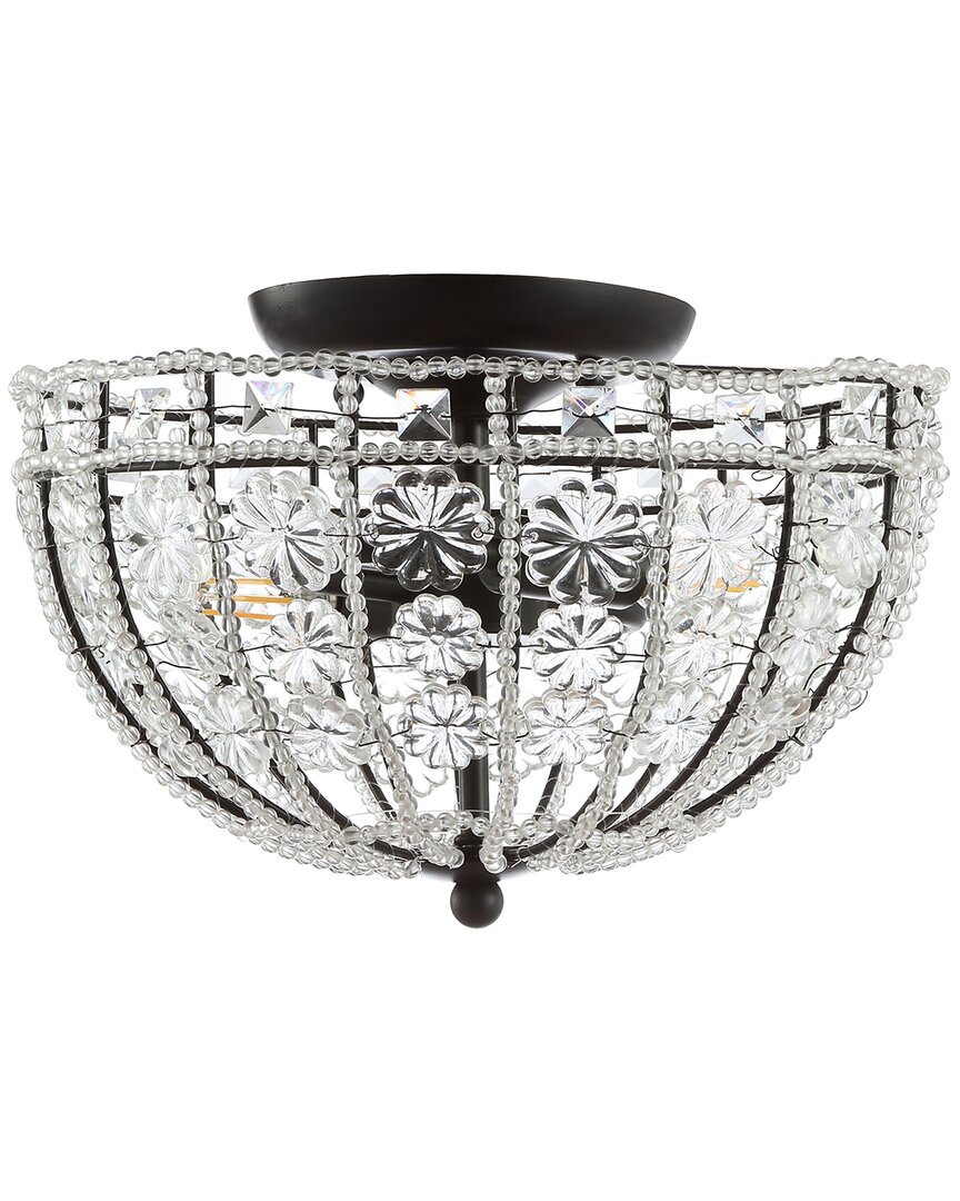 Jonathan Y Billie 12" Crystal Flower, Acrylic Led Semi-flush Mount