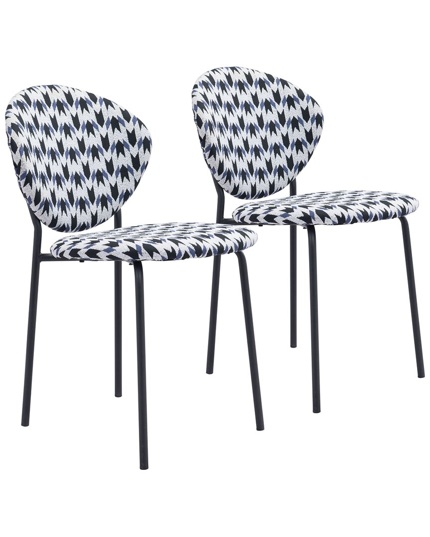 Zuo Modern Set Of 2 Clyde Dining Chairs In Black