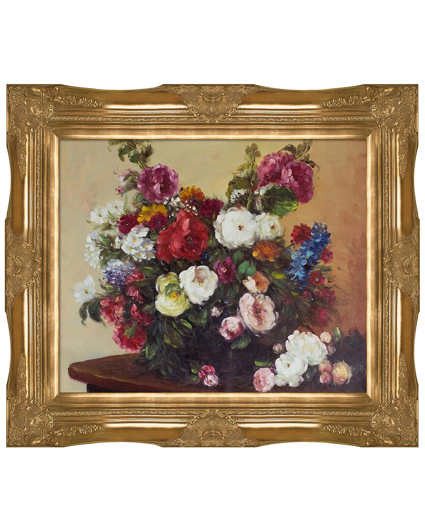 Overstock Art La Pastiche Bouquet Of Diverse Flowers Framed Wall Art By Henri Fantin-latour In Multicolor