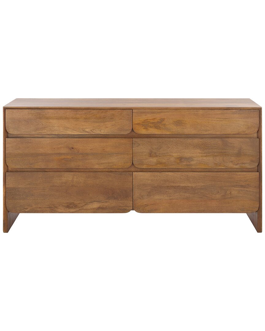 Safavieh Couture Grigorio 6 Drawer Wood Dresser In Brown