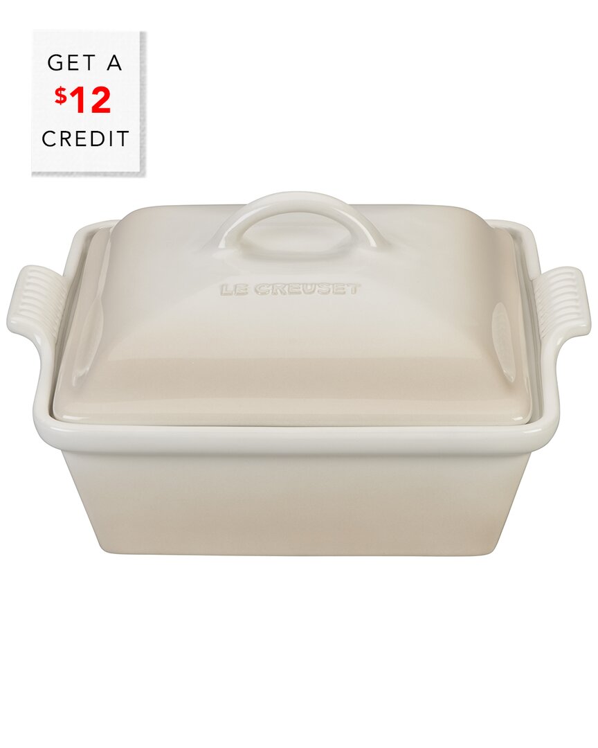 LE CREUSET 2.5QT COVERED SQUARE CASSEROLE WITH $12 CREDIT