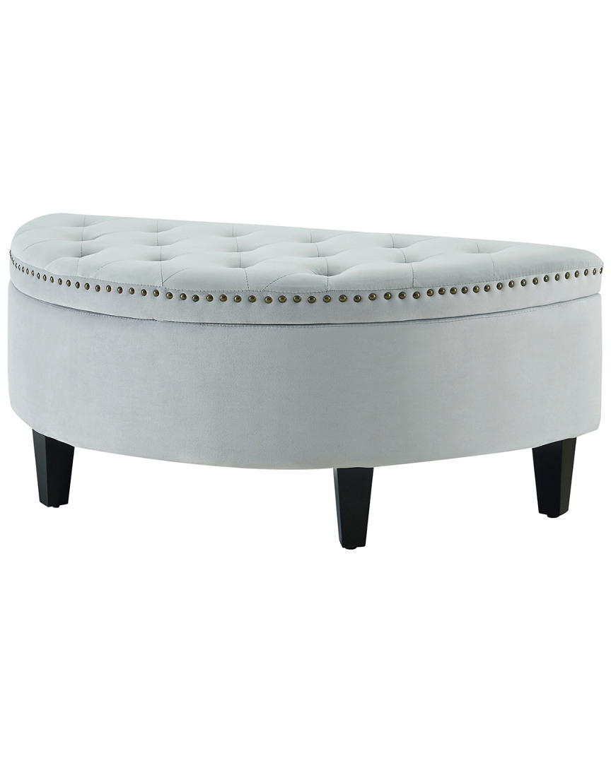 Inspired Home Dnu  Jolie Storage Ottoman In Gray