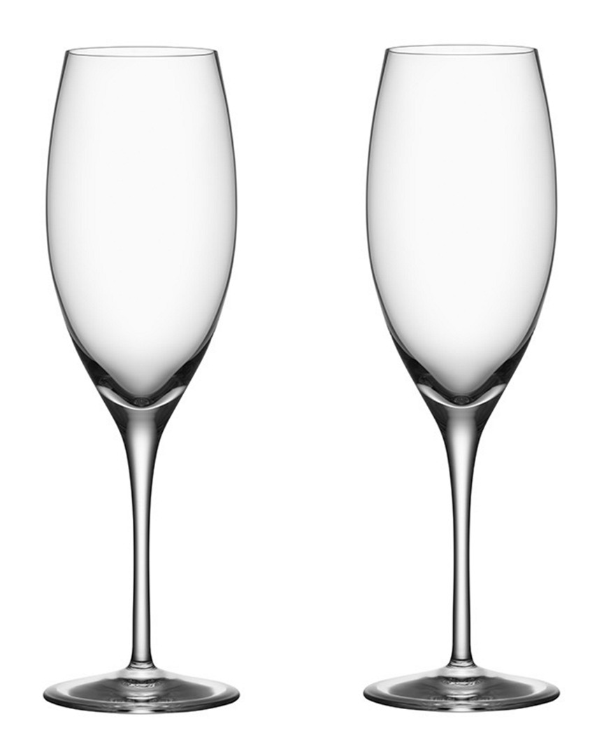 Orrefors Set Of 2 Premier Champagne Glasses