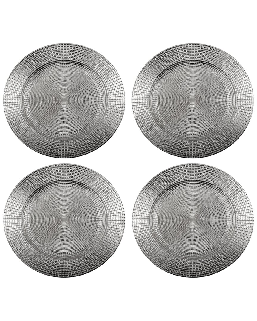 American Atelier Estelle Plated Set Of 4 Charger Plates In Gray