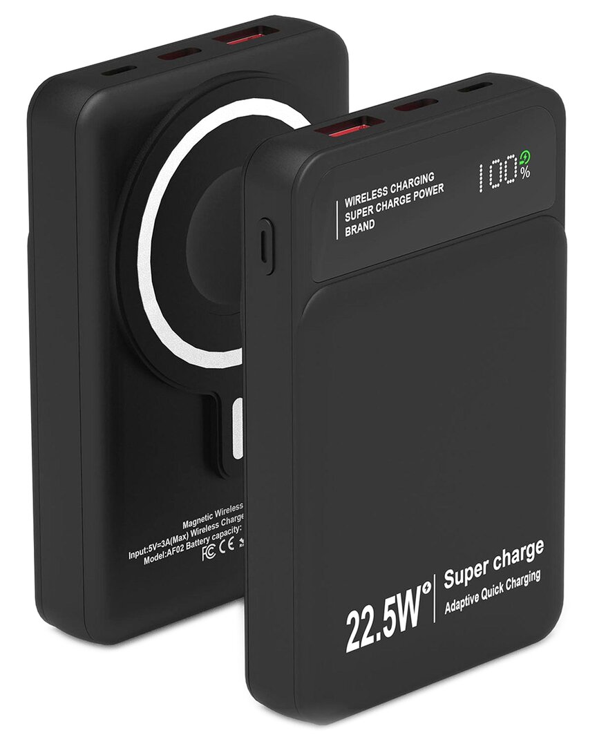 Fresh Fab Finds Powermaster 5000mah Magsafe 3-in-1 Power Bank In Black