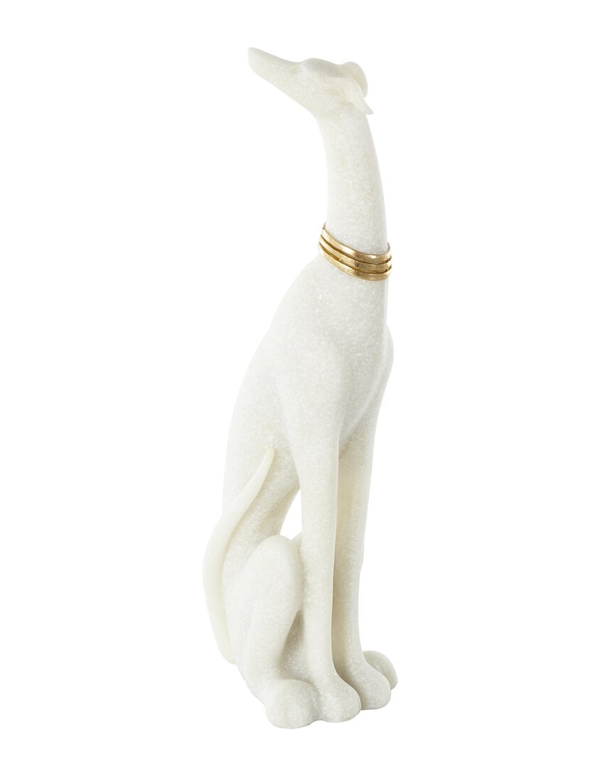 Shop Peyton Lane Dog Sitting Sculpture In Cream