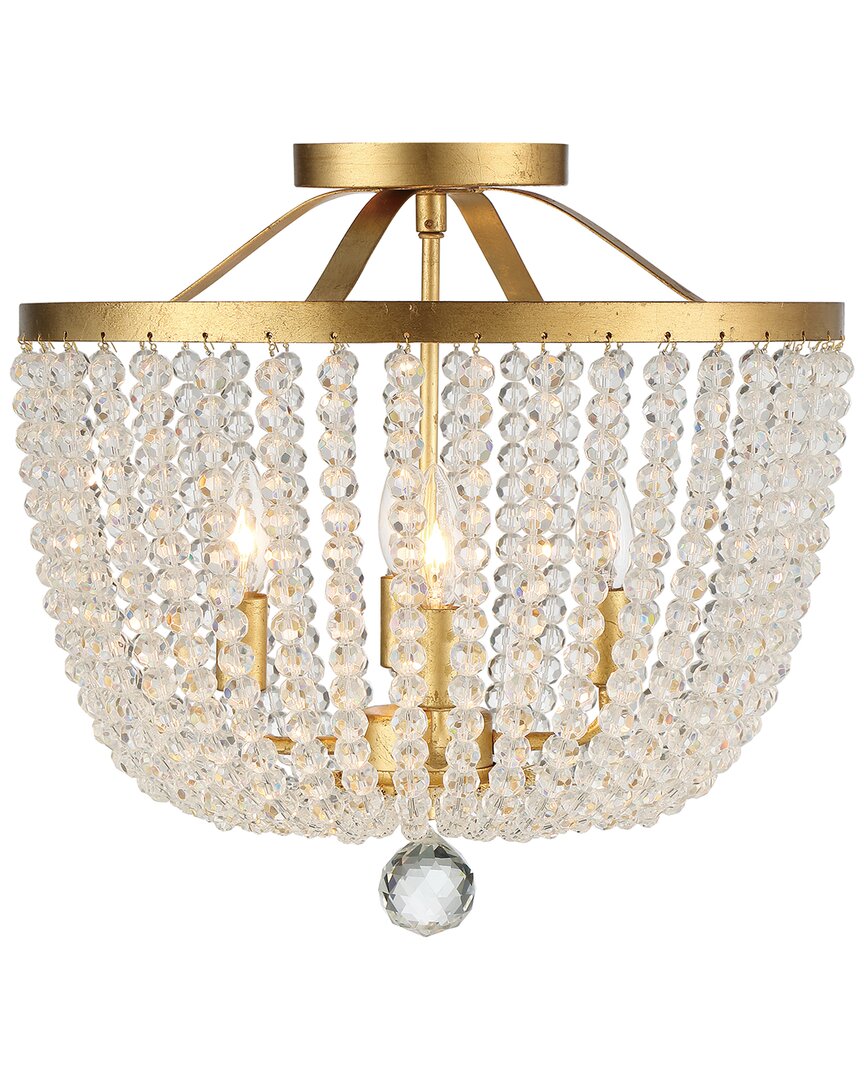 Crystorama Rylee 4 Light Antique Gold Ceiling Mount In Gold