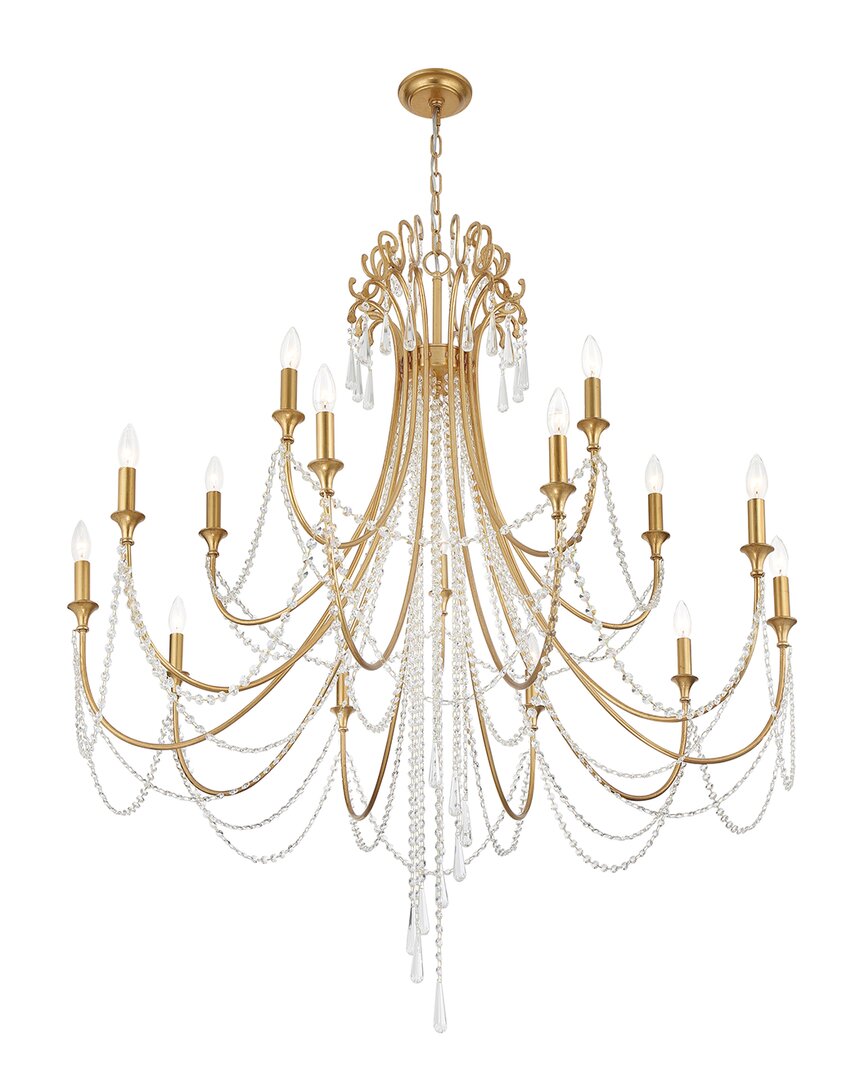 Crystorama Arcadia 15 Light Antique Gold Chandelier