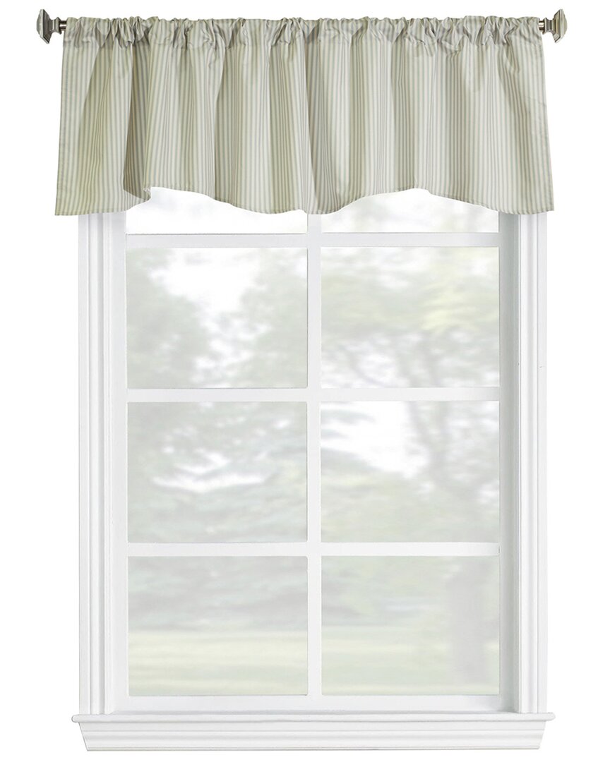 Thermalogic Ticking Stripe Pole Top Window Curtain Valance In Burgundy