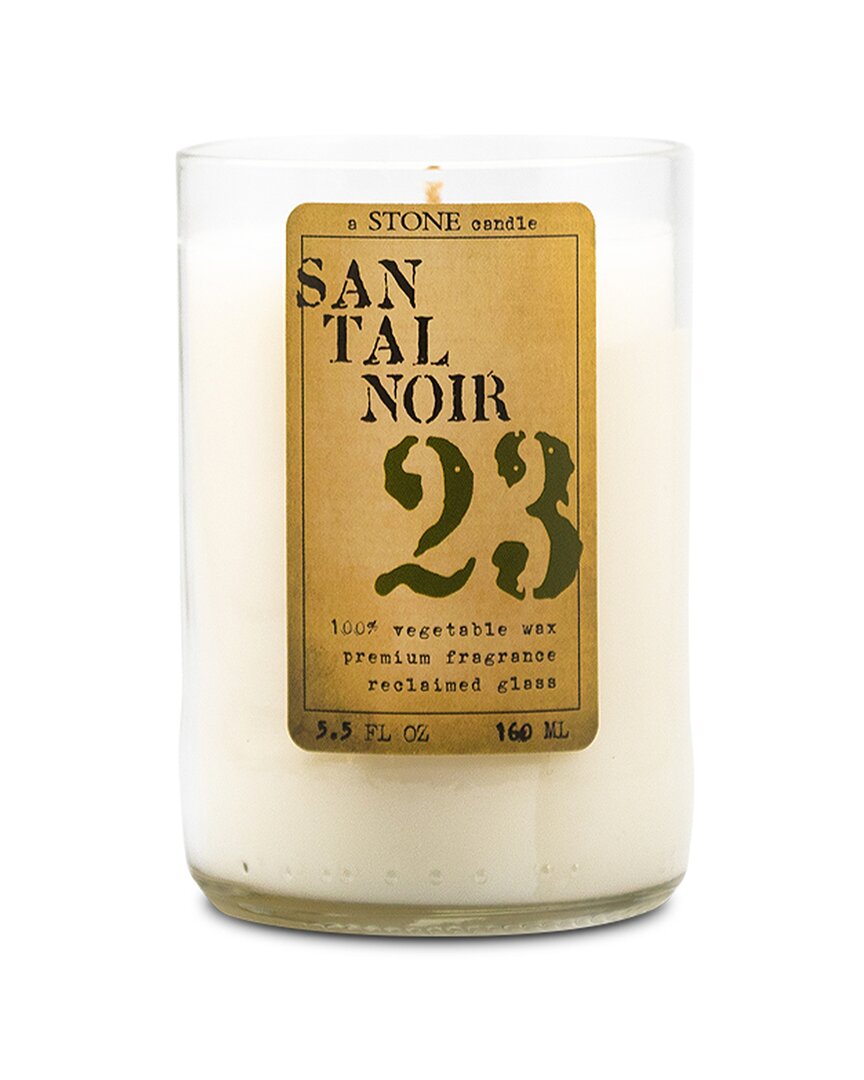 Stone Candles Handmade 5.5oz Everyday Reclaimed Bottle Candles - Santal Noir In Transparent