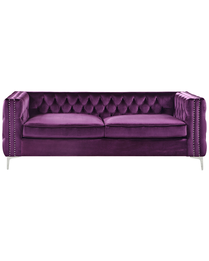 Chic Home Da Vinci Purple Velvet Sofa