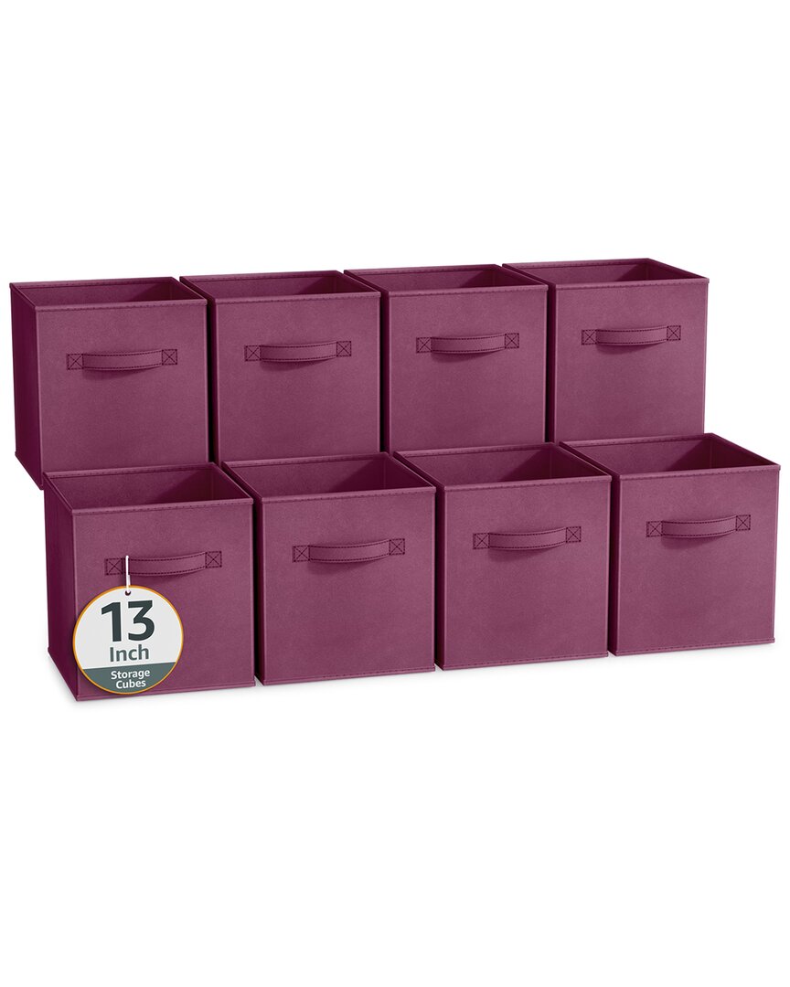 Sorbus 13in 8 Pack Collapsible Fabric Storage Bins In Purple