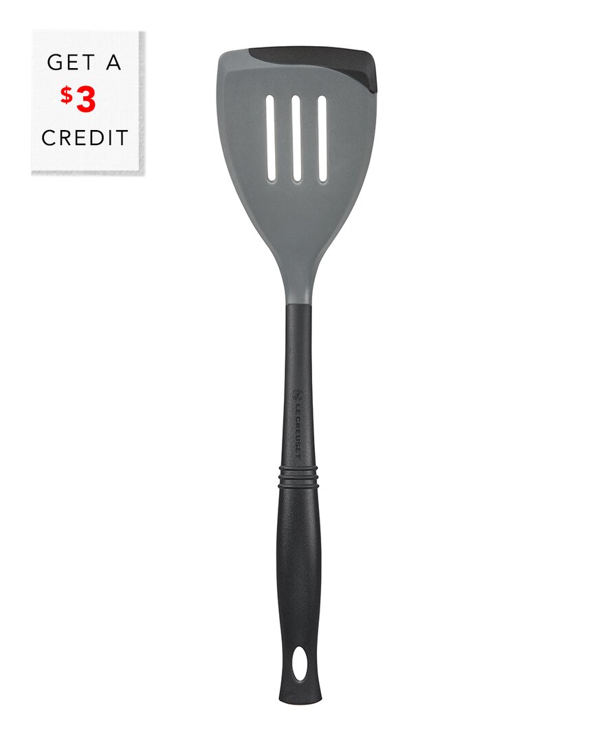Le Creuset Oyster Revolution Bi-material Slotted Turner With $3 Credit In Grey