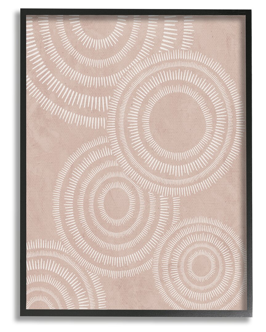 STUPELL BOHO CIRCLES BEIGE PATTERN FRAMED GICLEE WALL ART BY JJ DESIGN HOUSE LLC