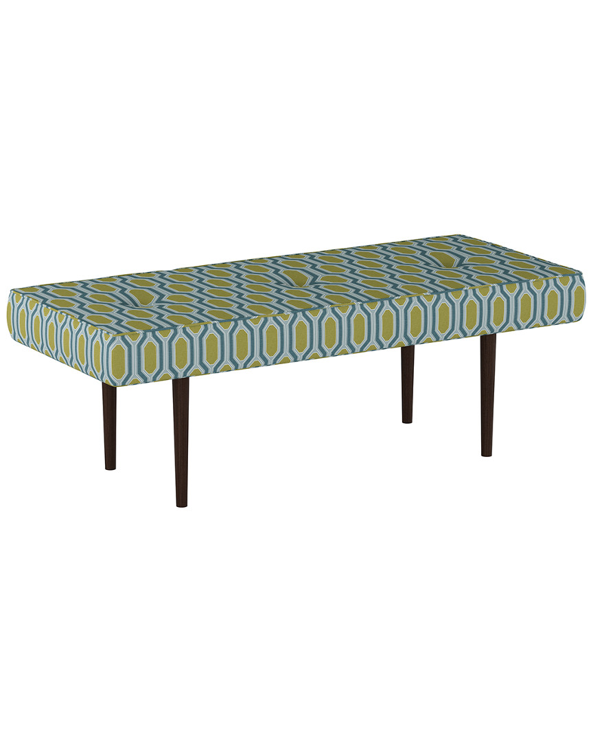 Skyline Furniture Button Tufted Bench In Green