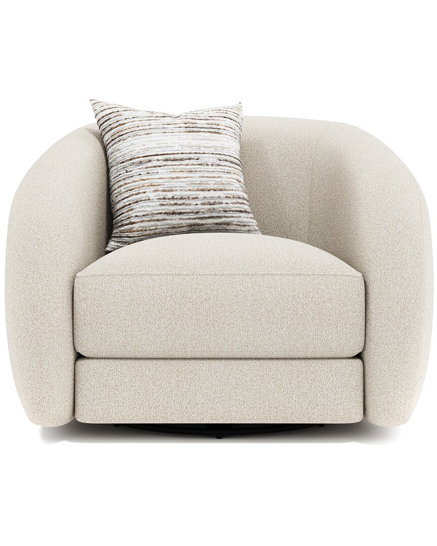 Bernhardt Austen Fabric Swivel Chair In White