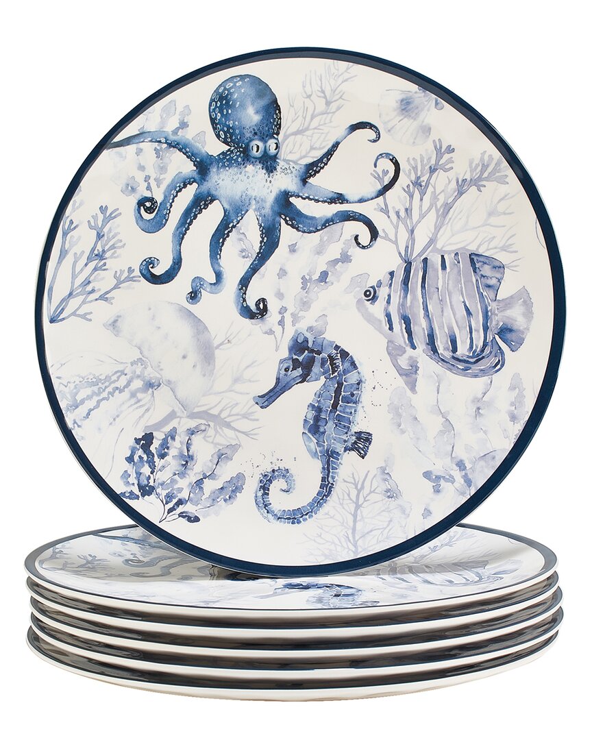 Certified International Sea Life Melamine Set Of 6 Dinner Plate