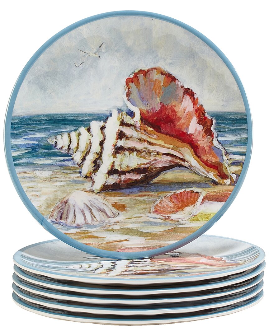 Certified International Seacoast Melamine Set Of 6 Salad Plate