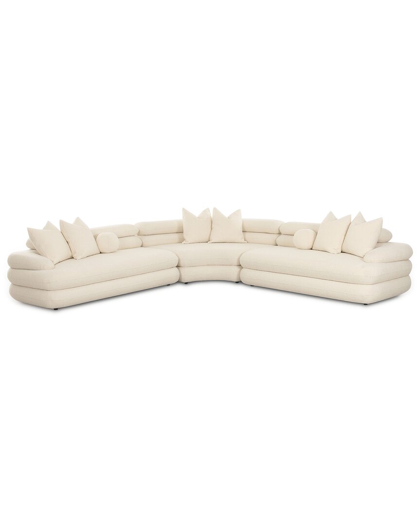 Tov Furniture Lulu Cream Boucle Modular Curved Sectional