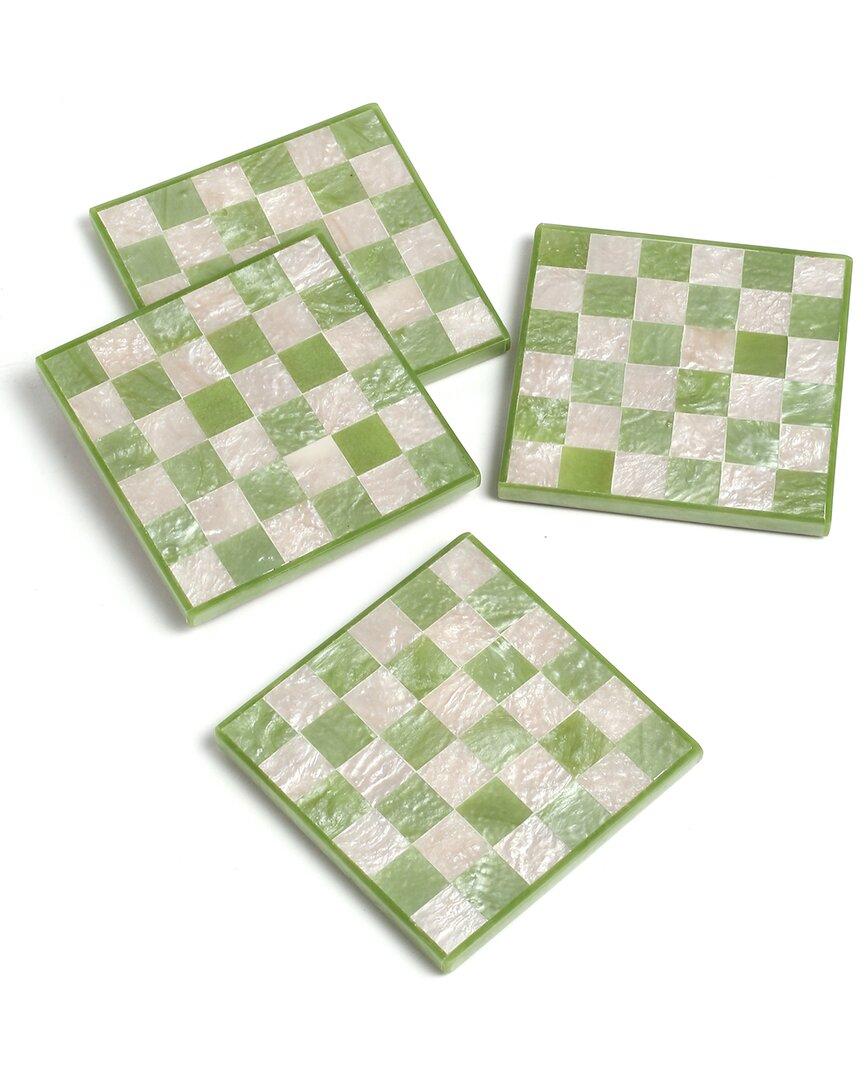 Shop Tiramisu Set Of 4 Resin Coasters In Green