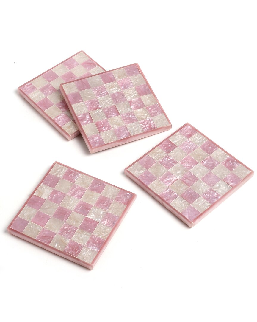Shop Tiramisu Set Of 4 Resin Coasters In Pink