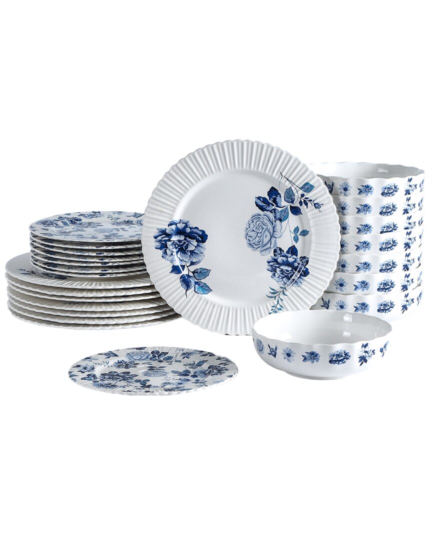Stone Lain Fiore 24pc Dinnerware Set New Bone China