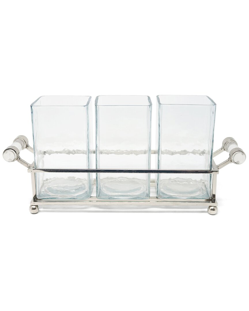 Vivience Cutlery Holder With Frame & Handles In Transparent