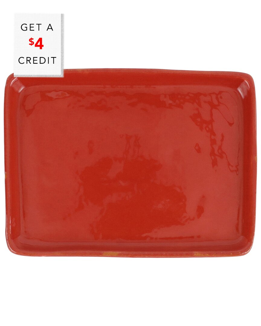 Shop Vietri Cucina Fresca Rectangular Tray With $4 Credit In Red
